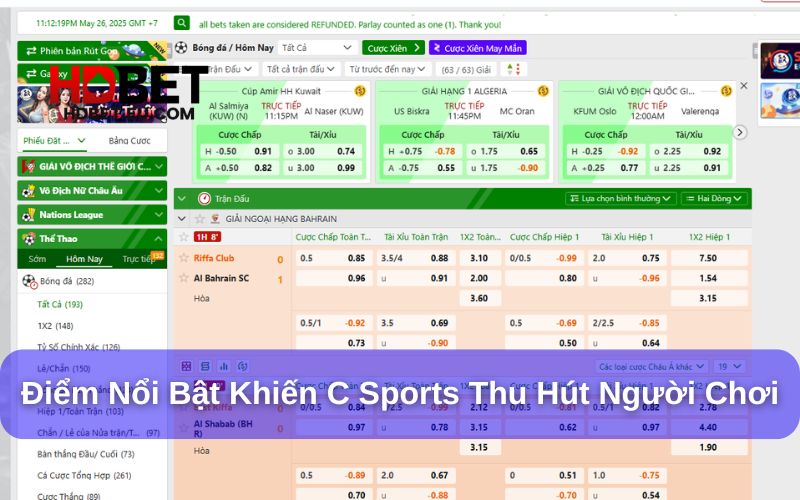 C Sports với vô vàn ưu điểm nổi bật C Sports với vô vàn ưu điểm nổi bật