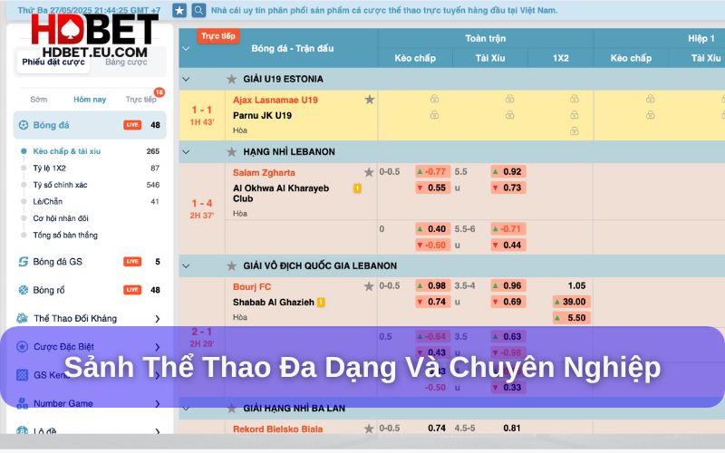 Sảnh chơi đa dạng và chuyên nghiệp
