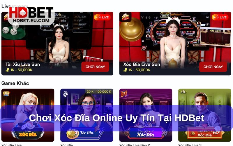 Xóc đĩa online uy tín tại HDBet